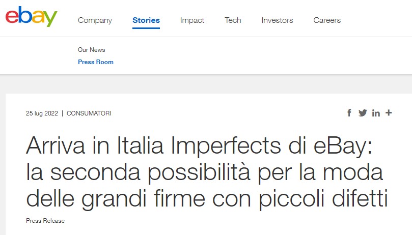 eBay意大利站推出“Imperfects”平台 出售时尚次品 | 易邦跨境